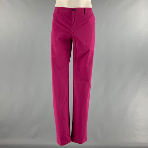 ETRO Size 38 Raspberry Solid Cotton Elastane Zip Fly Dress Pants
