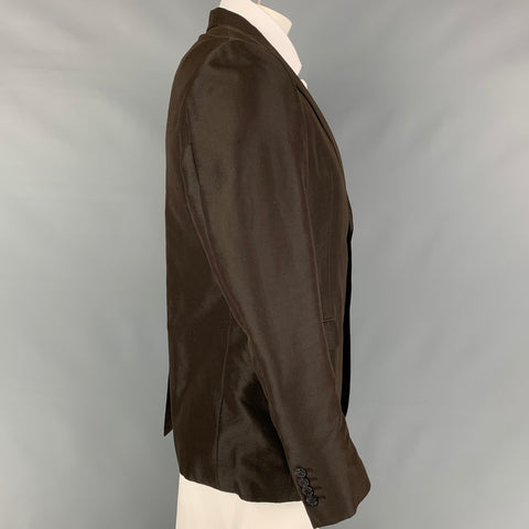 MARNI Size 42 Brown Cotton Polyester Notch Lapel Sport Coat