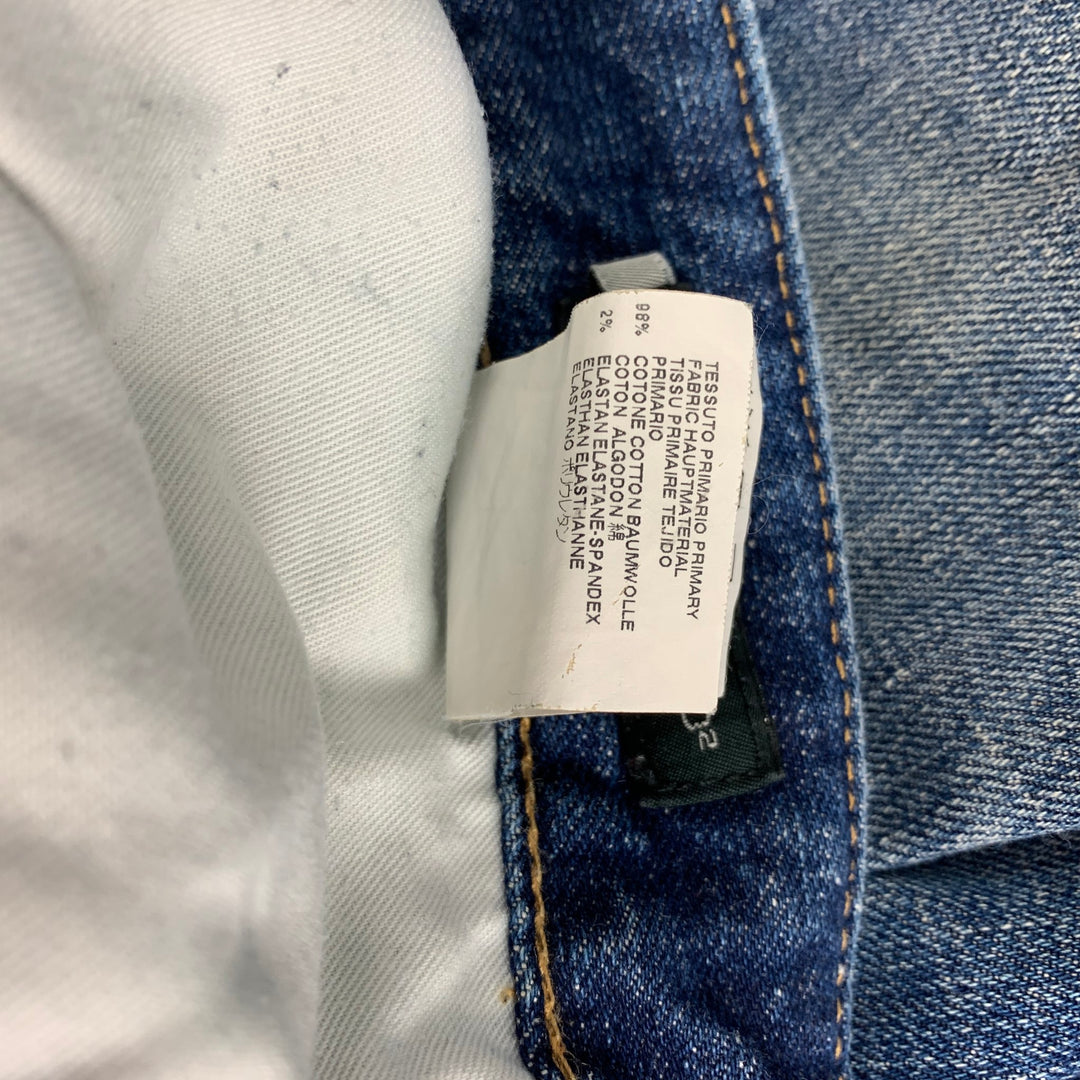 DSQUARED2 Size 32 Blue Distressed Button Fly Jeans