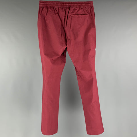 TOMAS MAIER Size M Burgundy Solid Cotton Elastic Waistband Casual Pants
