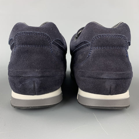 NEIL BARRETT Size 10 Navy Suede Lace Up Sneakers