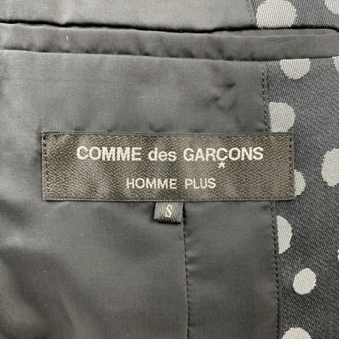 COMME des GARCONS HOMME PLUS Size S Black & Silver Dots Polyester Coat