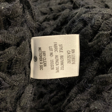 HELMUT LANG Taille P Mélange d’alpaga noir Voir à travers le pull asymétrique