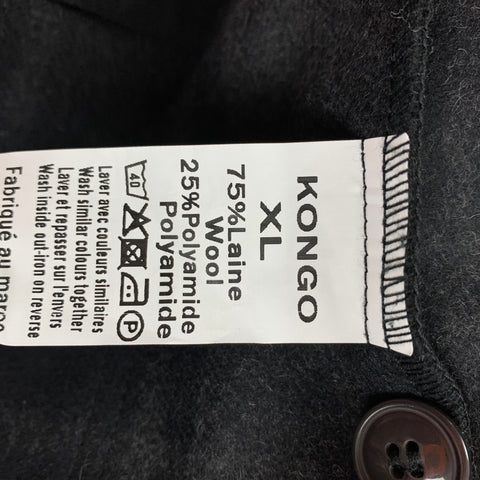 EMILE LAFAURIE Talla XL Chaqueta de poliamida de lana a cuadros gris negro