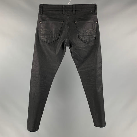 G-STAR Size 32 Black Coated Canvas Jeans