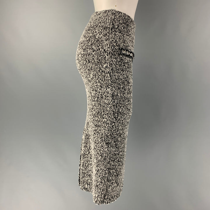 LOUIS VUITTON Taille XS Jupe crayon en coton mélangé noir, blanc et gris