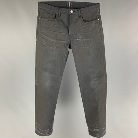 JOHN ELLIOTT Size 33 Black Wash Selvedge Denim Button Fly Jeans