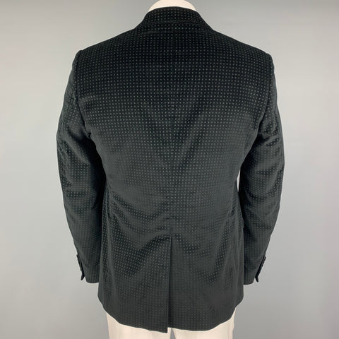 GUCCI Size 44 Black Dots Cotton Notch Lapel Sport Coat