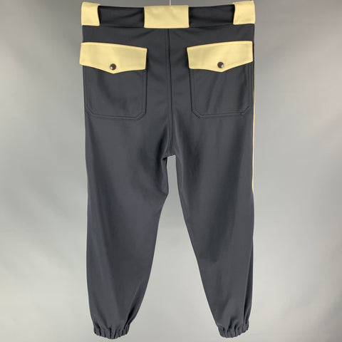 MARNI Size 32 Dark Gray & Beige Polyamide / Cotton Casual Pants