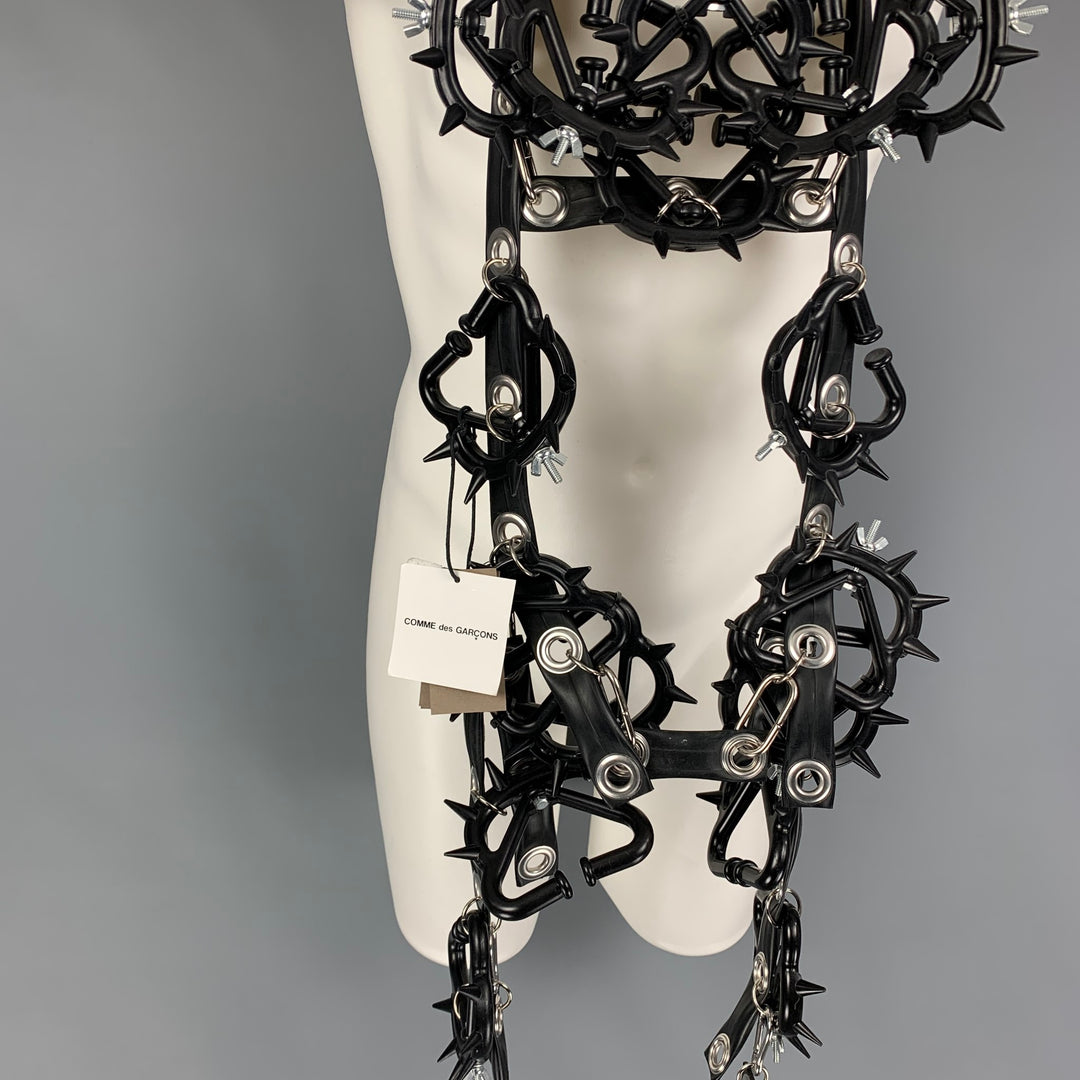 COMME des GARCONS HOMME FW 2019 Black Silver PVC Rubber Harness Necklace