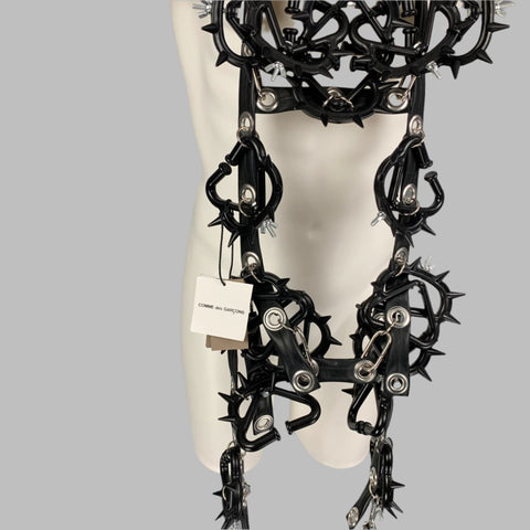 COMME des GARCONS HOMME FW 2019 Black Silver PVC Rubber Harness Necklace