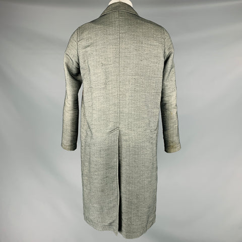 MIHARAYASUHIRO Size 36 Grey Yellow Owl Print Cotton Coat