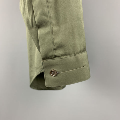DIOR HOMME Size XS Olive Cotton Button Up Long Sleeve Shirt