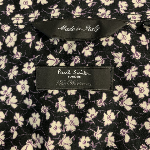 PAUL SMITH The Westbound Size S Black & White Floral Cotton Button Up Long Sleeve Shirt
