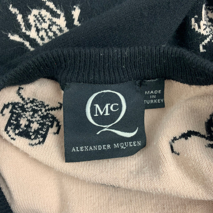 MCQ by ALEXANDER MCQUEEN Size M Black Pink Crew-Neck Casual Top