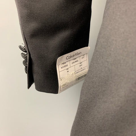 CALVIN KLEIN Regular Slim Fit Size 36 Black Wool Tuxedo Suit