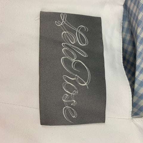 LELA ROSE 2019 Size 8 White Blue Brown Cotton Gingham Pleated Long Dress