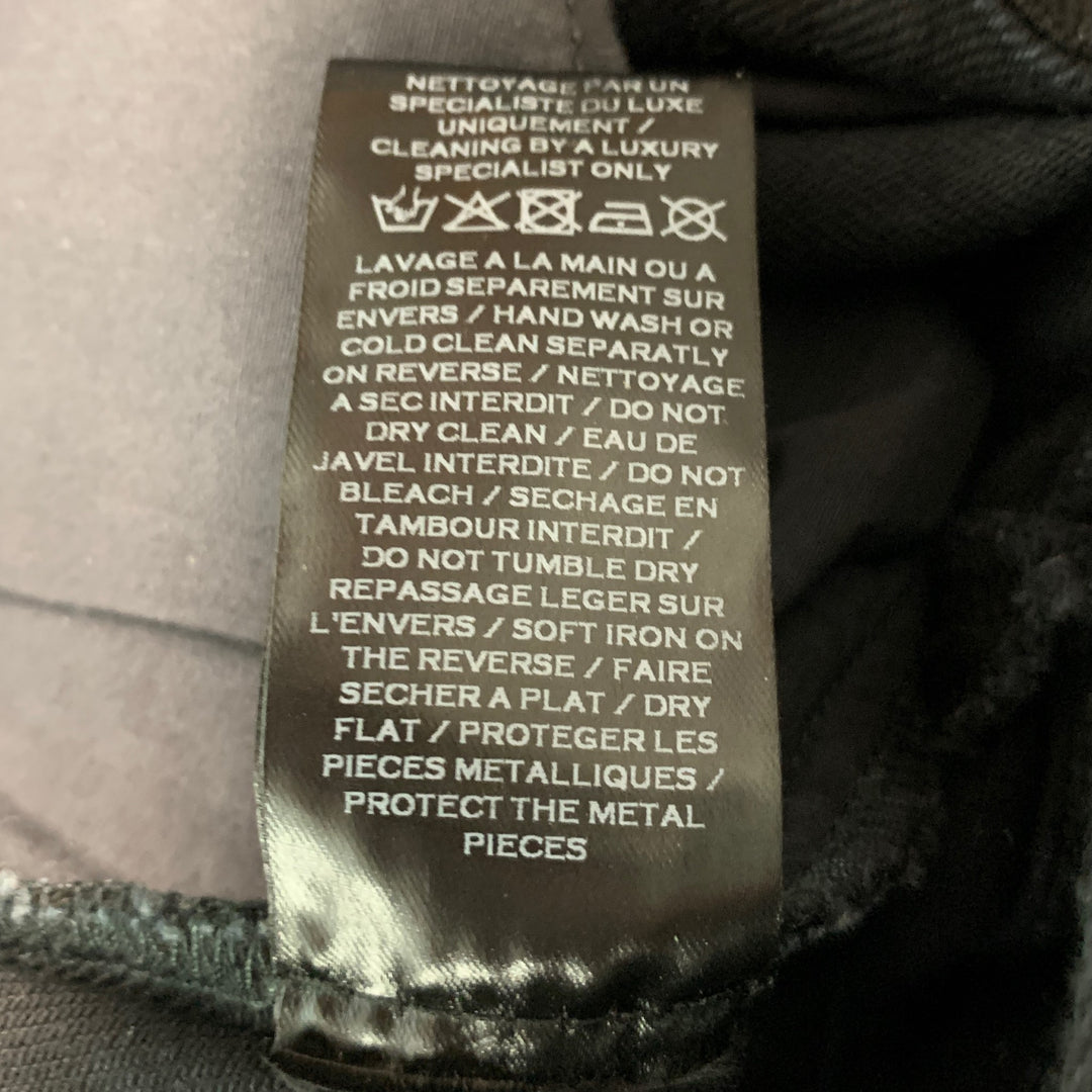 BALMAIN Size 30 Black Studded Cotton  Elastane Button Fly Jeans