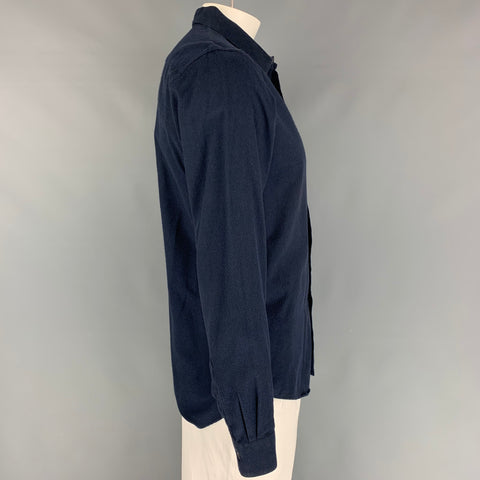 PATRIK ERVELL Size XL Navy Cotton Long Sleeve Shirt