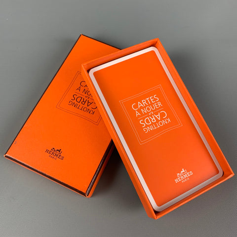 HERMES Cartes à Nouer Imprimé Orange