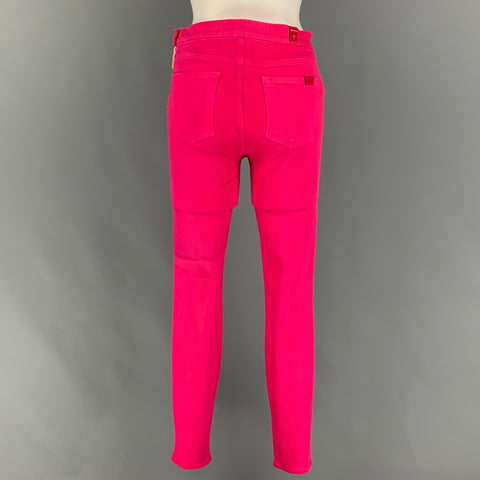 GIAMBATTISTA VALLI x 7 FOR ALL MANKIND Size 27 Pink Cotton Side Zipper Casual Pants