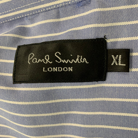 PAUL SMITH Size XL Blue White Stripe Cotton Button Down Long Sleeve Shirt