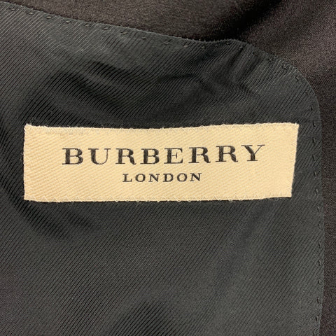 BURBERRY LONDON Size 40 Regular Royal Blue Black Wool Peak Lapel Sport Coat