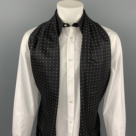 ALEXANDER MCQUEEN Size M White & Black Dots Cotton / Silk Long Sleeve Shirt