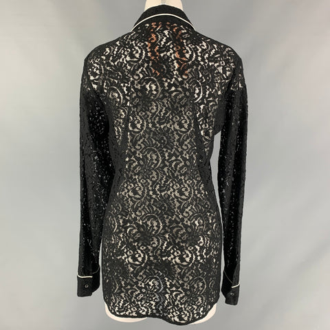 Nº21 Size M Black Lace  Patch Pockets Shirt