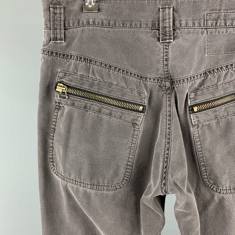 CLOAK Size 32 Charcoal Wash Cotton Blend Casual Pants