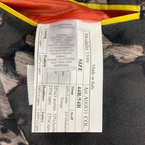 PAUL SMITH Size 44 Regular Black Grey Burn Out Wool Blend Sport Coat