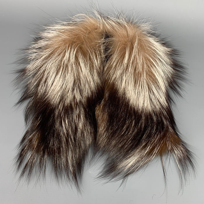 PRADA Brown & Silver Fox Fur Collar