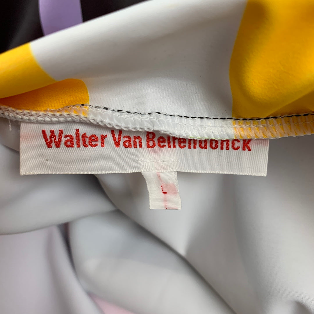 WALTER VAN BEIRENDONCK SS23 Size L Purple Graphic Nylon Jersey Bike Top