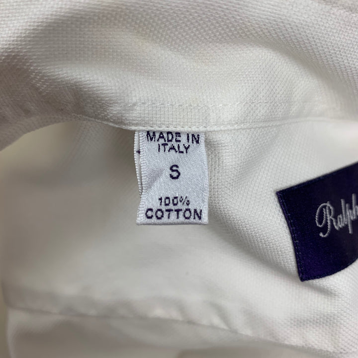 RALPH LAUREN Purple Label Size S White Cotton Long Sleeve Shirt