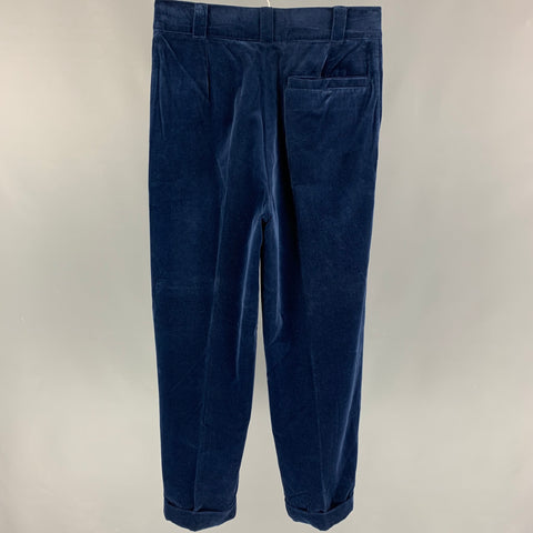 Vintage ISTANTE by GIANNI VERSACE Size 30 Navy Pleated Cotton Rayon High Waisted Casual Pants