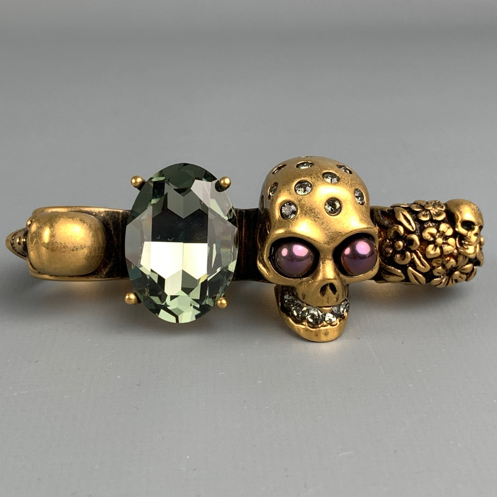 ALEXANDER MCQUEEN Gold Tone Four Finger Knuckle Duster Ring