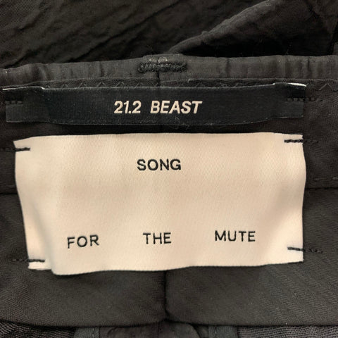 SONG FOR THE MUTE Size 34 Black Textured Nylon Cotton Wide Leg Casual Pants