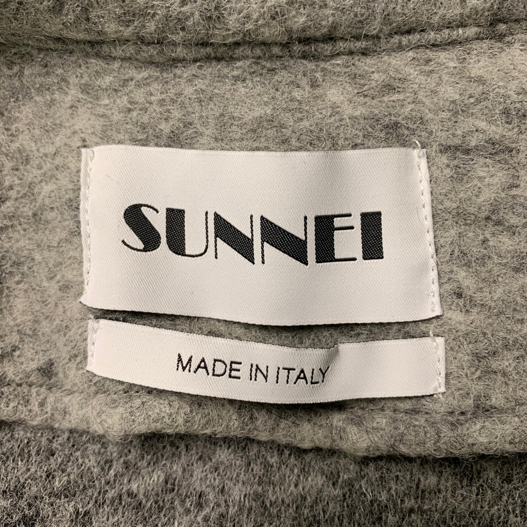 SUNNEI Size S Grey Heather Wool & Polyester Buttoned Jacket