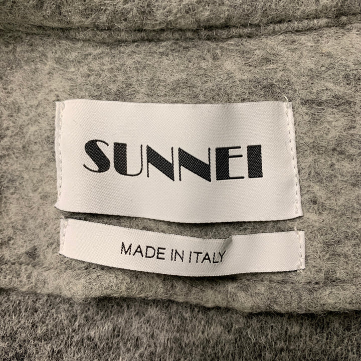 SUNNEI Size S Grey Heather Wool & Polyester Buttoned Jacket