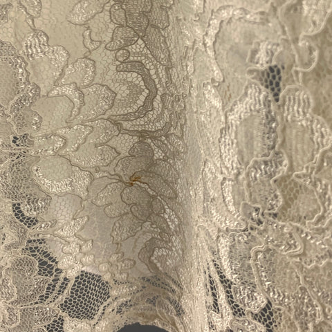 DOLCE & GABBANA Size M Beige Viscose Nylon Lace Button Up Shirt