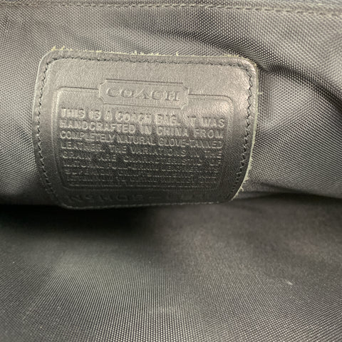 COACH Black Leather Shoulder Strap Double Closure Briefcase