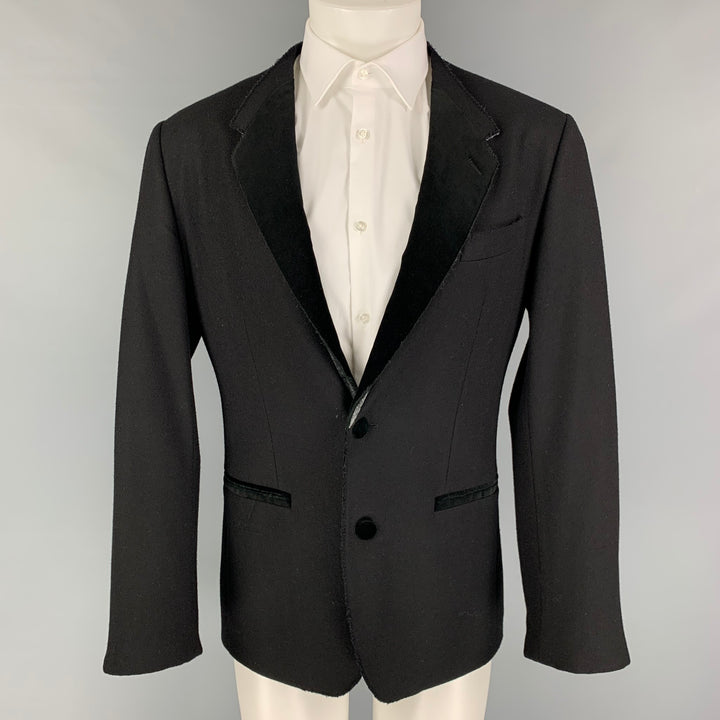 DOLCE & GABBANA Size 38 Black Wool Blend Notch Lapel Sport Coat