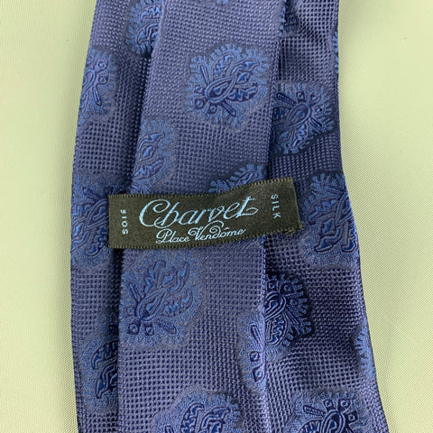CHARVET Navy Two Tone Silk Tie