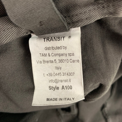 TRANSIT Size XL Olive Cotton Blend Button Fly Casual Pants