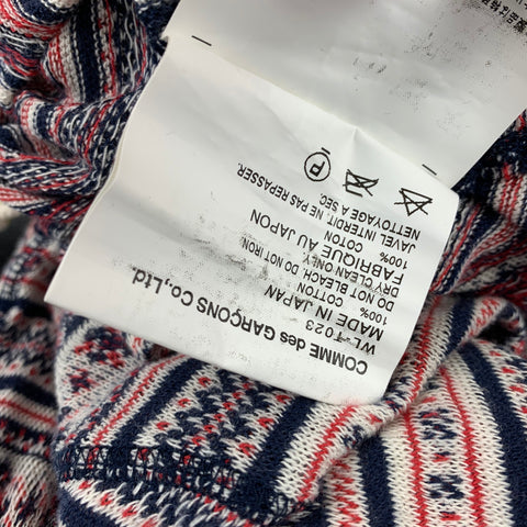 JUNYA WATANABE Size M Navy Red Cotton Hooded Sweatshirt