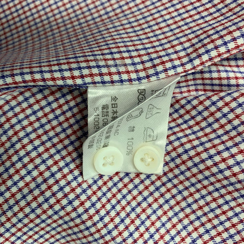 THE SUIT COMPANY Size S Red Blue & White Checkered One pocket Long Sleeve Shirt