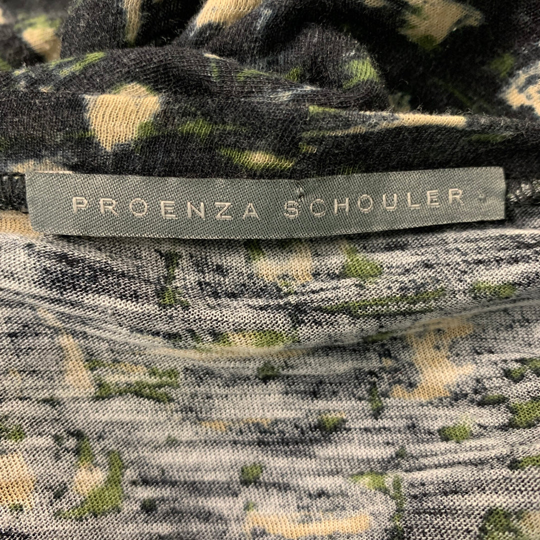 PROENZA SCHOULER Size XS Grey &  Olive Cotton Marbled T-Shirt