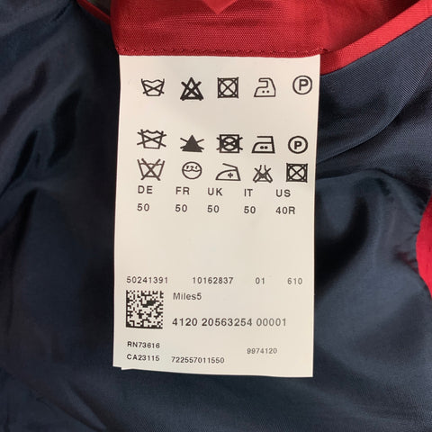 HUGO BOSS Size 40 Red Cotton Notch Lapel Sport Coat