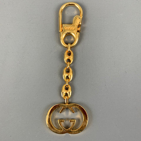 Porte-clés en métal à maillons de chaîne en or GUCCI GG