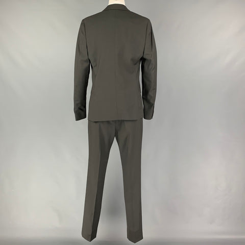 CALVIN KLEIN COLLECTION Size 36 Charcoal Wool Notch Lapel Suit